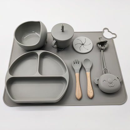 Silicone Baby Feeding Set with Mat and Utensils